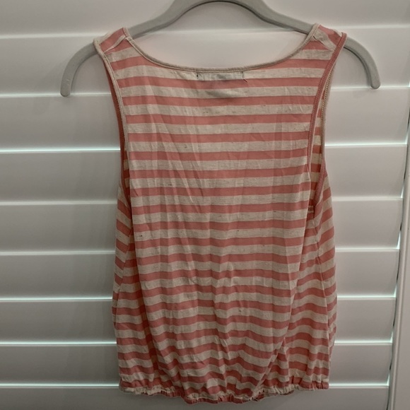 LIVING DOLL Pink Stripe Sleeveless Knit Top With Polka Dot Chiffon Bow Detail! - Picture 5 of 5